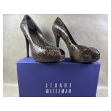 Stuart Weitzman Victoria Chocolate Pitone