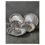 Vintage Ornate Silverplate Serving Trays & Bowls