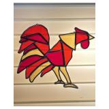 STAINED GLASS SUN CATCHER ROOSTER NO CRACKED