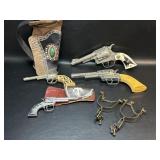 Vintage Toy Pistols Revolvers, Holsters & Spurs ,