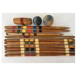 Vintage Wood Croquet Mallet Handles, Stakes &