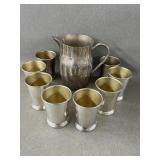 Silver-plated cocktail set w/ 8 Julep Cups &
