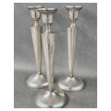 3Pc Vntg Revere Sterling Candlesticks