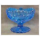 Fenton Celeste Blue Carnival Glass Footed