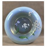 Fenton Blue Opalescent Stretch Glass Rolled Edge