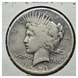 1921 PEACE SILVER DOLLAR