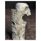 METAL ROSE SKULL SKELETON LIGHTER SLEEVE/COVER W/