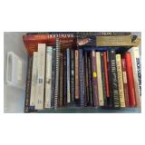 Plastic Storage Tote W/ Collection of Books