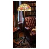 Tiffany Style Floor Lamp with Hummingbird and