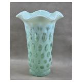 Fenton Sea Foam Green Optic Coin Dot Opalescent