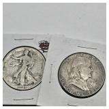 1941 WALKING LIBERTY SILVER HALF DOLLAR & 1952