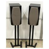 PAIR OF INFINITY IL10 SPEAKERS ON METAL STANDS,