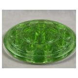 Uranium Glass Flower Frog