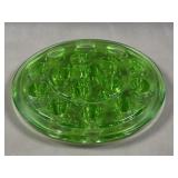 Uranium Glass Flower Frog
