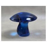 Viking Art Glass Mushroom Blue