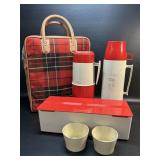 1960ï¿½s Thermos Brand Picnic Set, Box & Bottles in