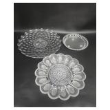 Glass Platter Deviled Egg Plate Bowl Fostoria
