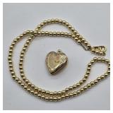 KREMENTZ BEADED CHAIN NECKLACE & GOLD FILLED