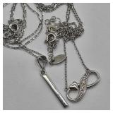 2- 925 SILVER NECKLACES & PENDANTS 18"