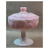Fenton Art Glass Roseline Water Lily Footed Candy