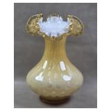 Vintage Fenton Honey Amber Cased Glass Vase