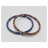 Vtg Cloisonnï¿½ Bangles Enamel Bracelets Cloisonne