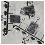 Wrought Iron Medieval Style Candelabra Sconces