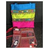 2 COLORFUL BEAD ART PURSES HANDBAGS 1 USA OTHER