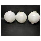3 Antique Milk Glass Lightning Rod Balls