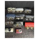 EYEGLASSES W/ CASES & 2 CAMERAS OLYMPUS STYLUS
