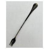 ANTIQUE SILVER-PLATE OLIVE FORK SERVING FORK