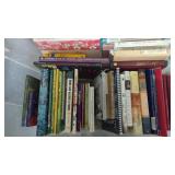 Plastic Storage Tote W/ Collection of Books