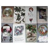 8 Antique Postcards Christmas