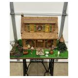 DOLL HOUSE/CABIN DIORAMA FULL OF FURNITURE ON