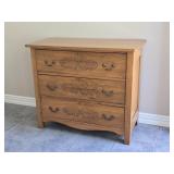 Antique Carved Front 3-Drawer Chest