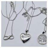 3 NEW STERLING SILVER NECKLACES WITH PENDANTS