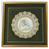Framed Limoges Hand Painted Porcelain Platt w/