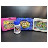 3 Vintage Plastic Luchboxes TMNT , TAZ &
