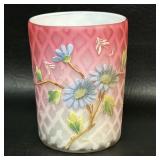 Victorian Pink Cased Diamond Quilted Glass