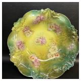 Antique RS Prussia Transferware Bowl Mums & Gold