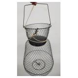 Vtg Wire Fish Basket