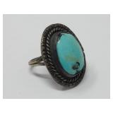 Vtg Sterling Silver & Turquoise Ring