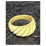 VINTAGE 14K GOLD & IVORY RING IN ORIGINAL