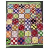 HAND TIED, MACHINE QUILTED PATCHWORK SQUARES