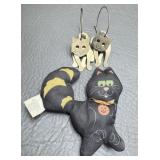 1989 Hallmark Cloth Black Cat w/ Cat Pierced
