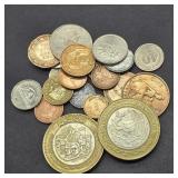 MEXICO SILVER COINS PLUS OTHER FOREIGN COINS