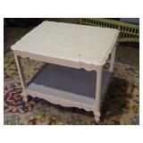 Vintage White-Washed End Table