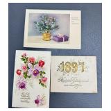 3 Antique German Postcards 1897/ 1921