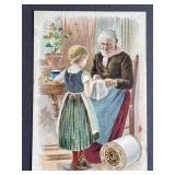 Antique Advertising Card J & P Coats Thread