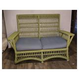 Antique Wicker Love Seat w/ Minor Damage